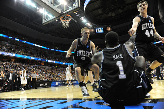 Guard Zach Hahn, Center Andrew Smith and Guard Shelvin Mack